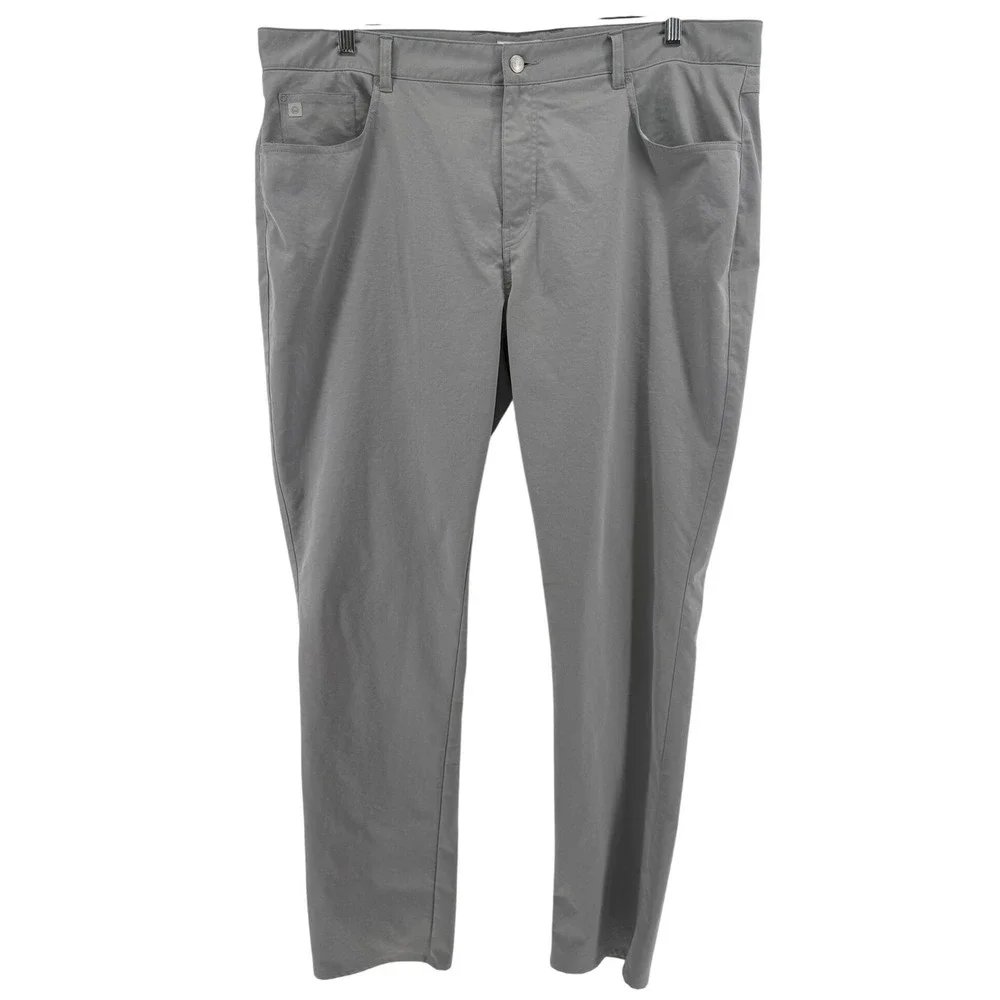 Peter Millar Gale Grey Performance Five Pocket Pants Mens 42/34 ME0EB66FB Golf